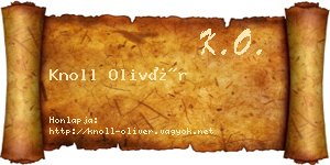 Knoll Olivér névjegykártya