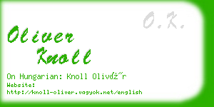 oliver knoll business card